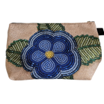 Lynette La Fontaine Small Expandable Blue Beaded Flower Bag Métis Trading Post