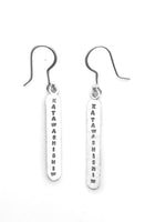Tarob Silver Word Stamp Earrings Métis Trading Post