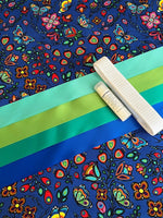 Sandra's Métis Creations Ribbon Skirt Kit- Jackie Traverse Blue Floral Butterfly