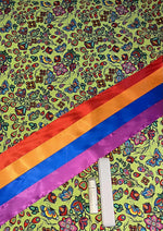 Sandra's Métis Creations Ribbon Skirt Kit- Jackie Traverse Yellow Floral Design Métis Trading Post