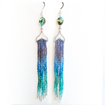 OceanLoverJen Earrings - Whale Purple & Turquoise Fringe