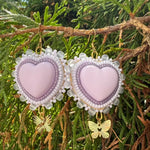 Devine Beading Lilac Heart Earrings