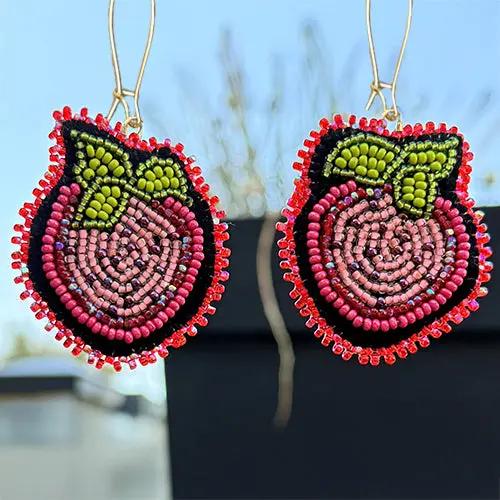Thimble & Nod Strawberry Earrings Métis Trading Post