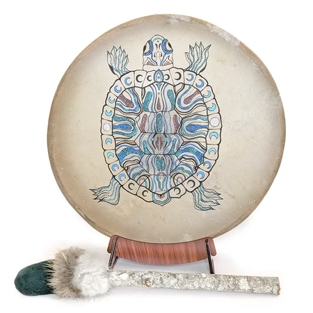 Nature's Drum Turtle Island Drum & Beater Métis Trading Post