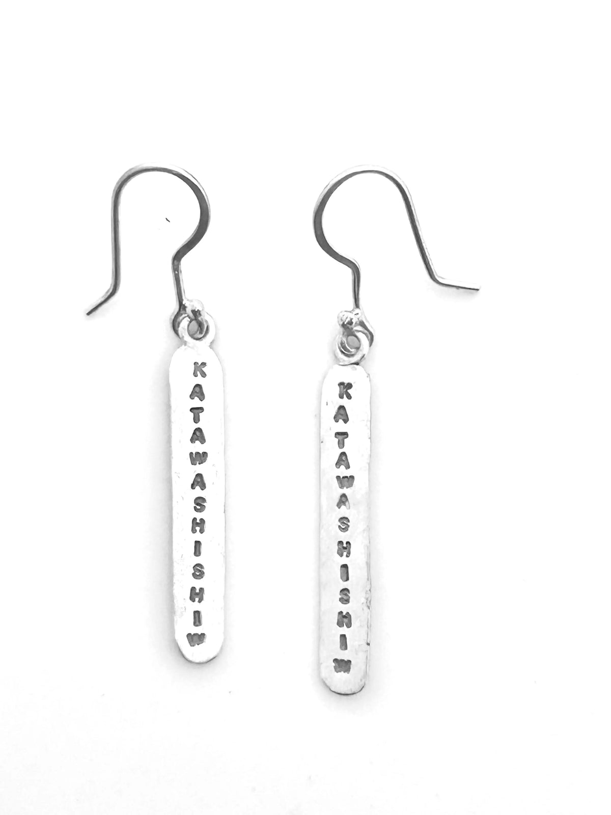 Tarob Silver Word Stamp Earrings Métis Trading Post