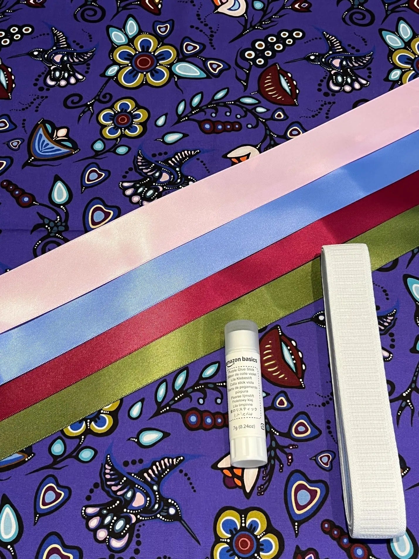Sandra's Métis Creations Ribbon Skirt Kit- Jackie Traverse Dark Purple Hummingbird