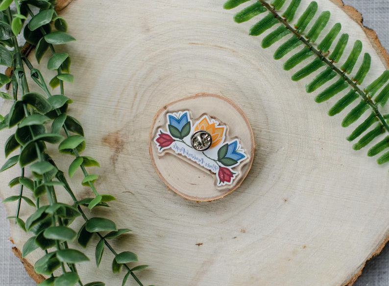 Flower Beadwork People Pin Métis Trading Post