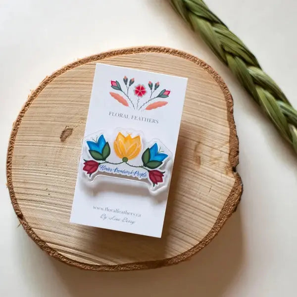 Flower Beadwork People Pin Métis Trading Post