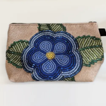 Lynette La Fontaine Large Expandable Blue Beaded Flower Bag Métis Trading Post