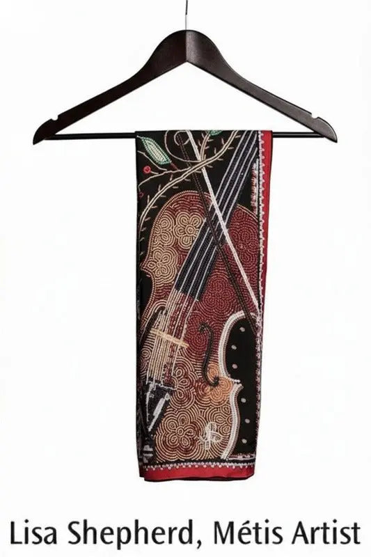 Lisa Shepherd Rendezvous at the Crossing Scarf- Long Scarf in Satin Charmeuse