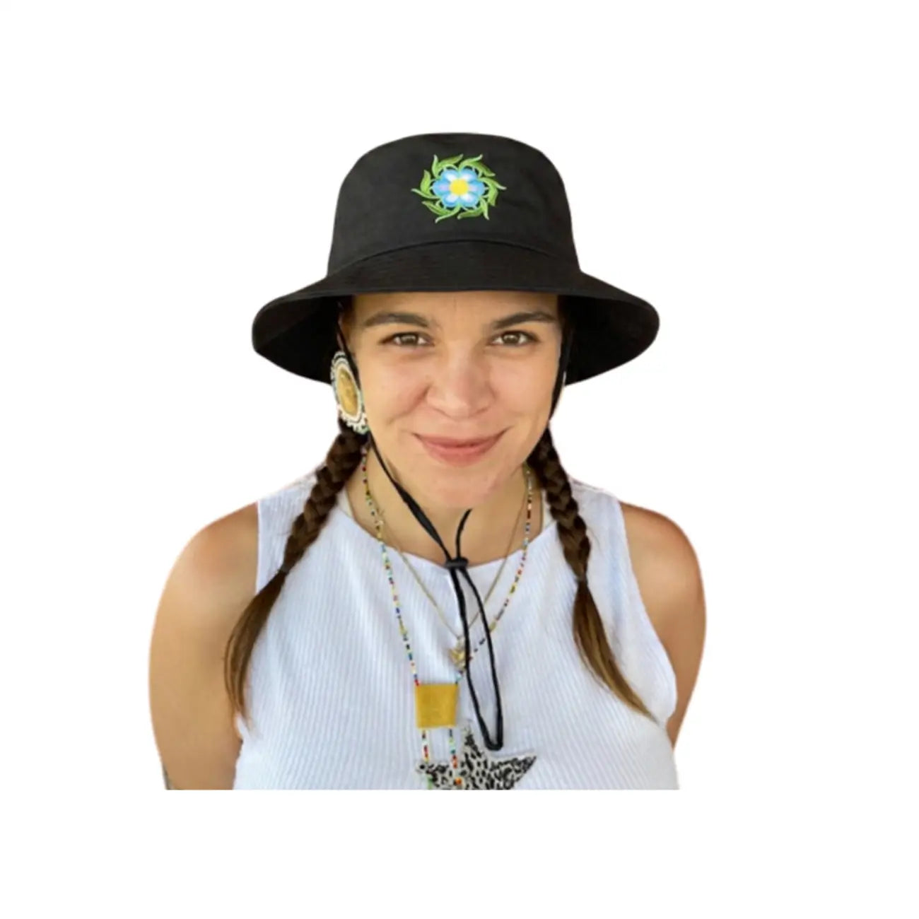 Embroidered Dogwood Bucket Hat