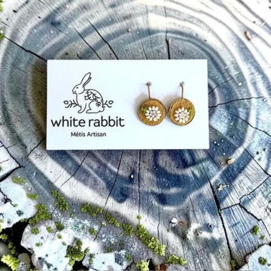 White Rabbit Métis Flower Drop Earrings