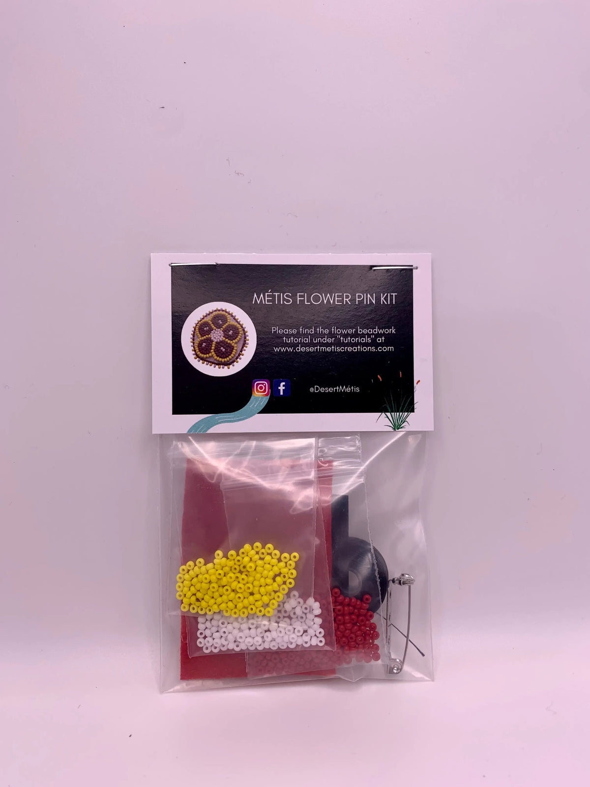 Desert Métis Creations Flower Pin Kit - YRW Métis Trading Post