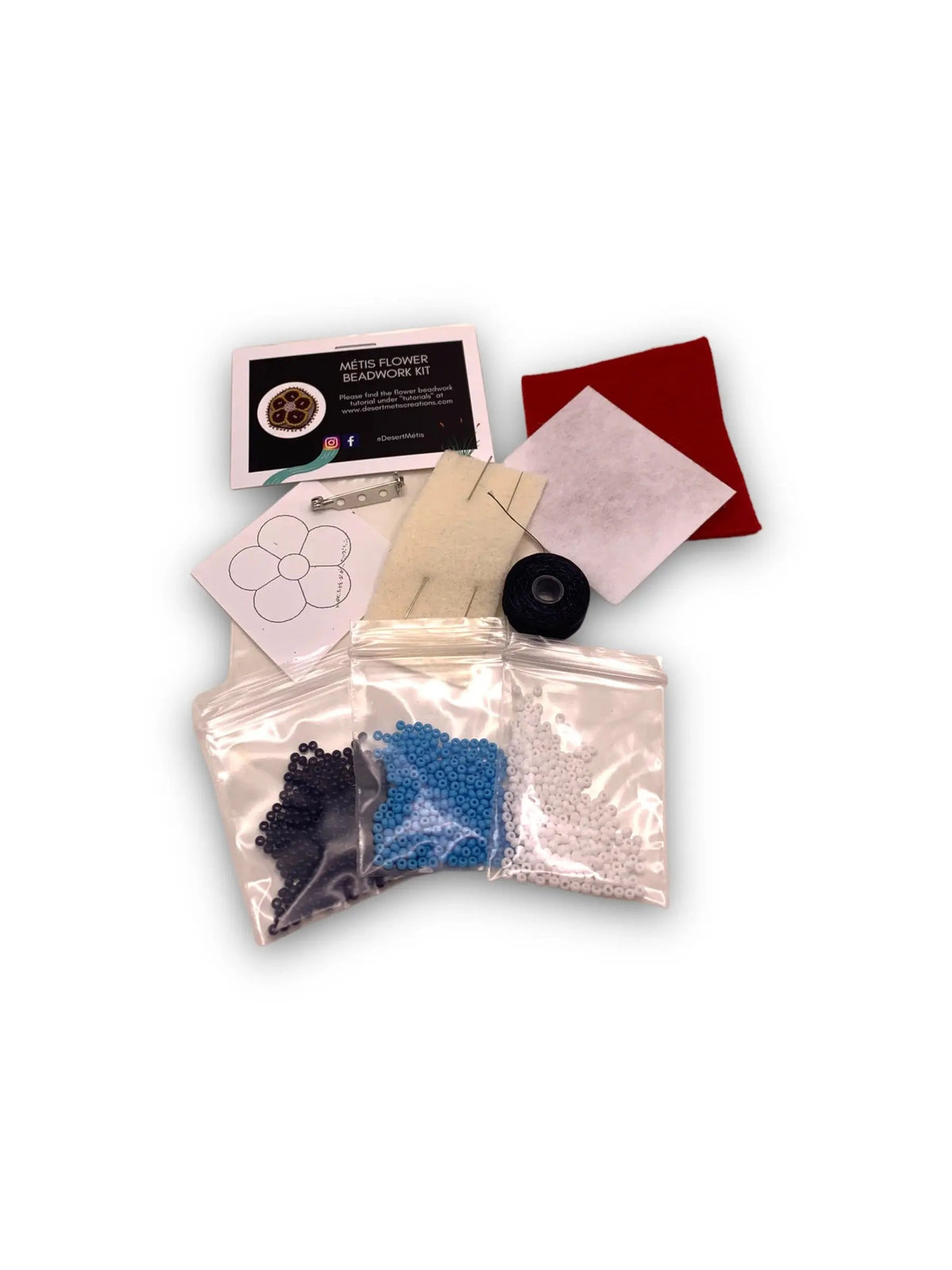 Desert Métis Creations Flower Pin Kit - GBW Métis Trading Post